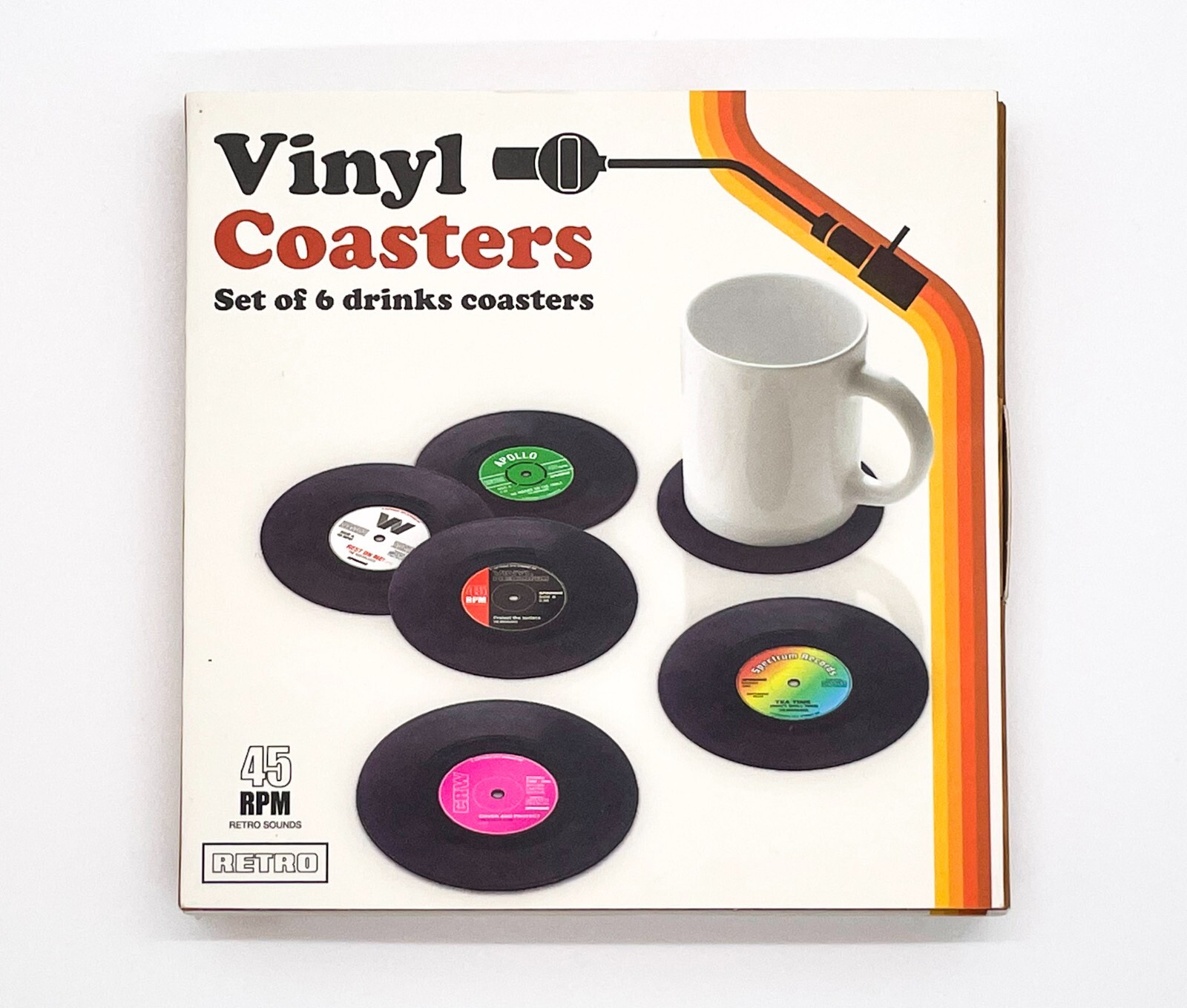 Retro Vinyl Coasters 6pcs Vintage Drink Coasters Slip Proof eBay