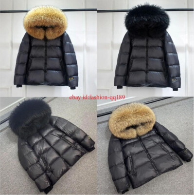 Damen warme Winterjacke Echt pelzkragen daunen jacke Mantel Parka