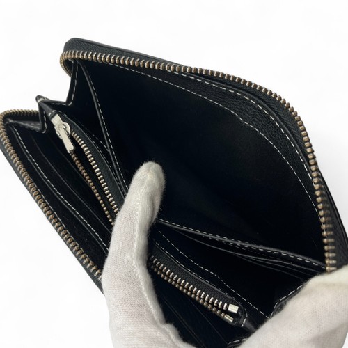 Marc Jacobs Black Leather Zip-Around Wallet with Logo & Barcode Print - Picture 8 of 16