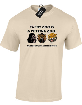 EVERY ZOO PETTING ZOO MENS T-SHIRT FUNNY ANIMAL LOVER RUDE DESIGN TOP (COL)