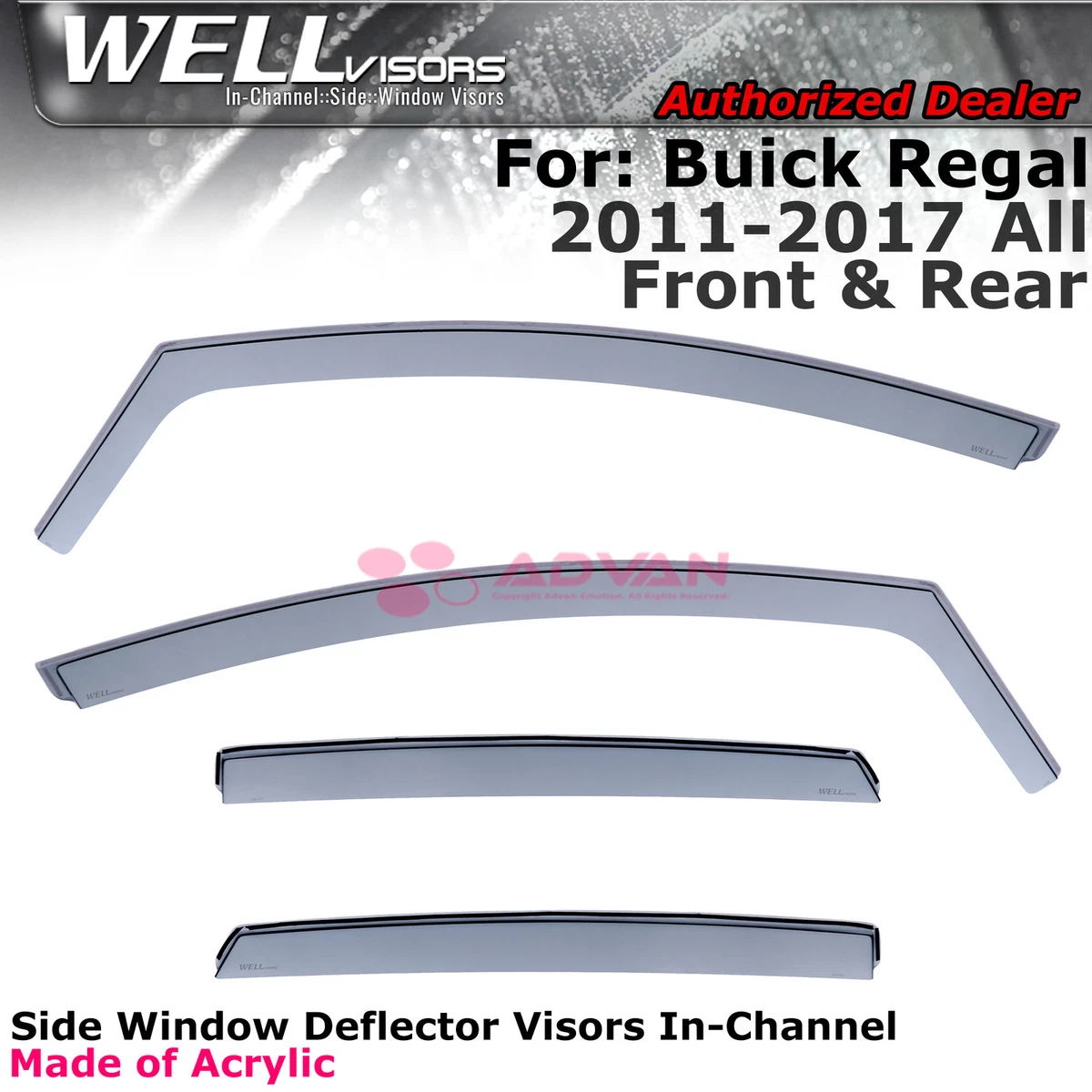 Car Window Visors Auto Side Window Wind Deflectors Visors Rain Guard