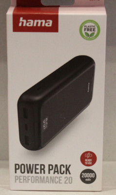 HAMA Power Pack ''Performance 20'', 20000mAh, 3 Ausgänge: USB-C, 2x USB- KG2 563