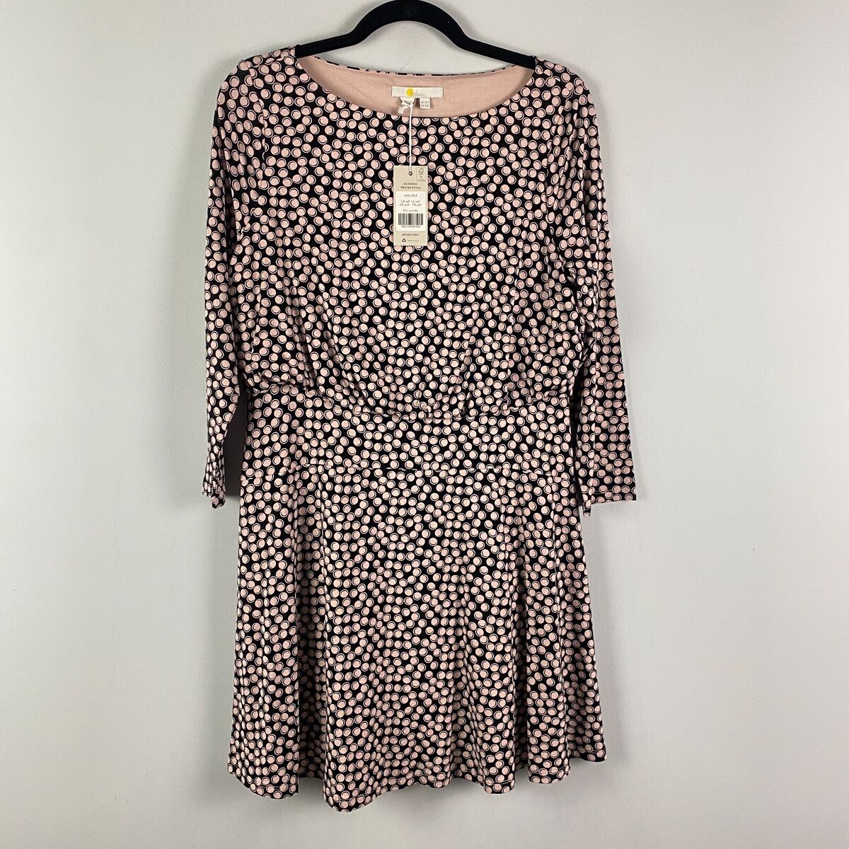 Boden Nellie Jersey Dress Women Size US 10P Black Pink Boden Nellie Jersey Dress Women Size US 10P Black Pink