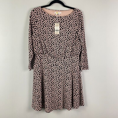 Boden Nellie Jersey Dress Women Size US 10P Black Pink Bubble 3/4 Sleeve  J0875 | eBay