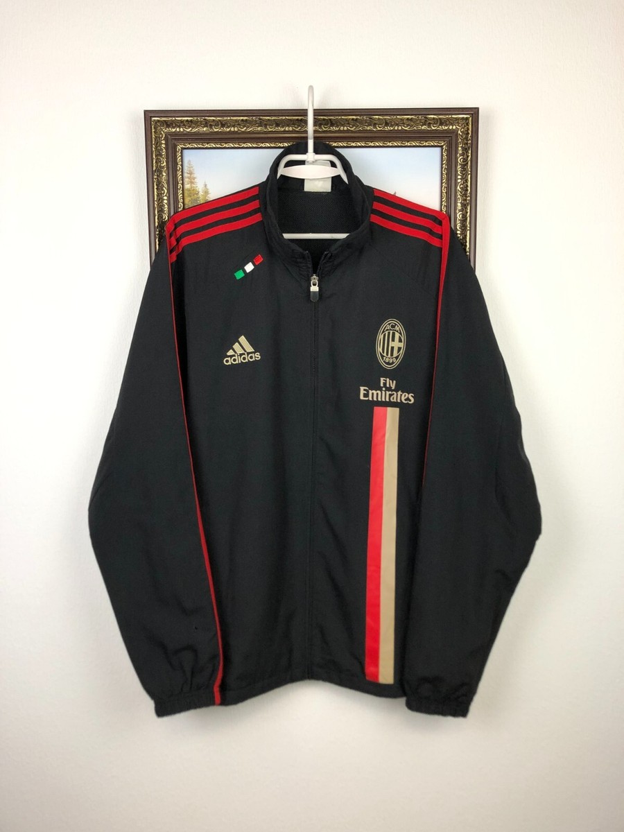 Vintage Adidas AC Milan Football Jacket Soccer Track Top Zip