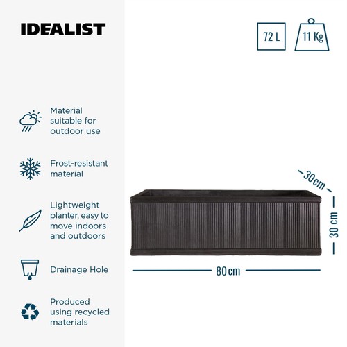 Caja de ventana macetas de jardín IDEALIST verticales acanaladas exteriores macetas con drenaje - Imagen 10 de 24