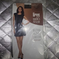 Leggs Brown Sugar Pantyhose Ultra Ultra Sheer Medium Tall Jet Black Sandalwood 