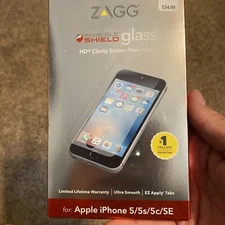 ZAGG INVISIBLE SHIELD GLASS SCREEN PROTECTION FOR iPHONE 5/5s/5c/SE