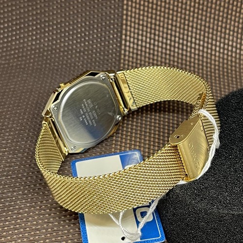 Casio A700WMG-9A Vintage Series Gold Stainless Steel Mesh Band Digital Watch - Picture 6 of 12
