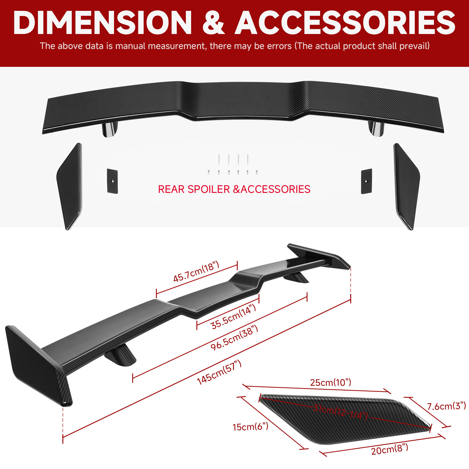 Carbon Fiber Rear Trunk Spoiler Wing Lip TRD-Style For Aston Martin Convertible