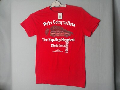 National Lampoons Christmas Vacation T Shirt Size Small Red Tree Car Happiest