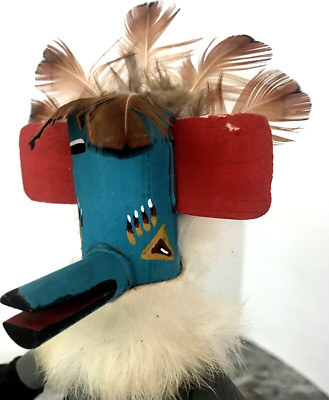 Kachina Puppe Vintage Indianer Indianer ''Toho'' signiert vom Künstler JB 11'' groß