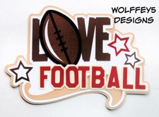CRAFTECAFE FOOTBALL TITLE KID premade paper piecing scrapbook DIECUT piece 3d
