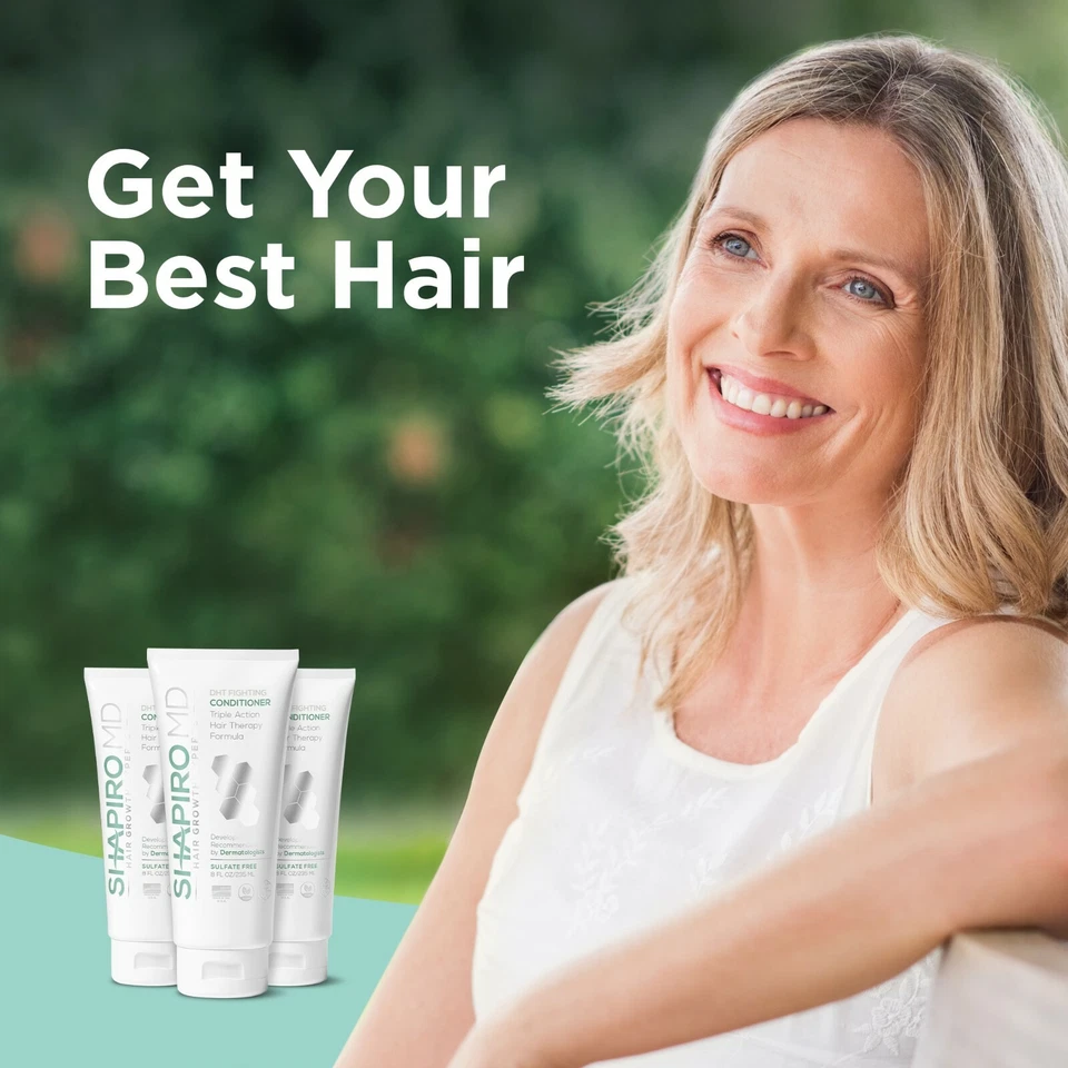 Acondicionador de pérdida de cabello Shapiro MD, fórmula vegana, bloqueadores DHT para adelgazamiento del cabello Foto 2 de 4