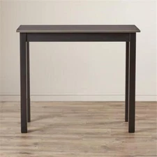 Pemberly Row Transitional Metal Stainless Steel Top Bar Table in Black