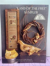HOMESPUN ELEGANCE Counted Cross Stitch Leaflet LAND OF THE FREE SAMPLER
