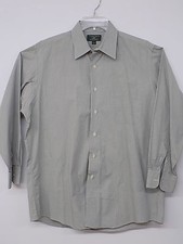 MENS LONG SLEEVE DRESS SHIRT Sz 16-33 TOM JAMES Exec. Collection Green cotton
