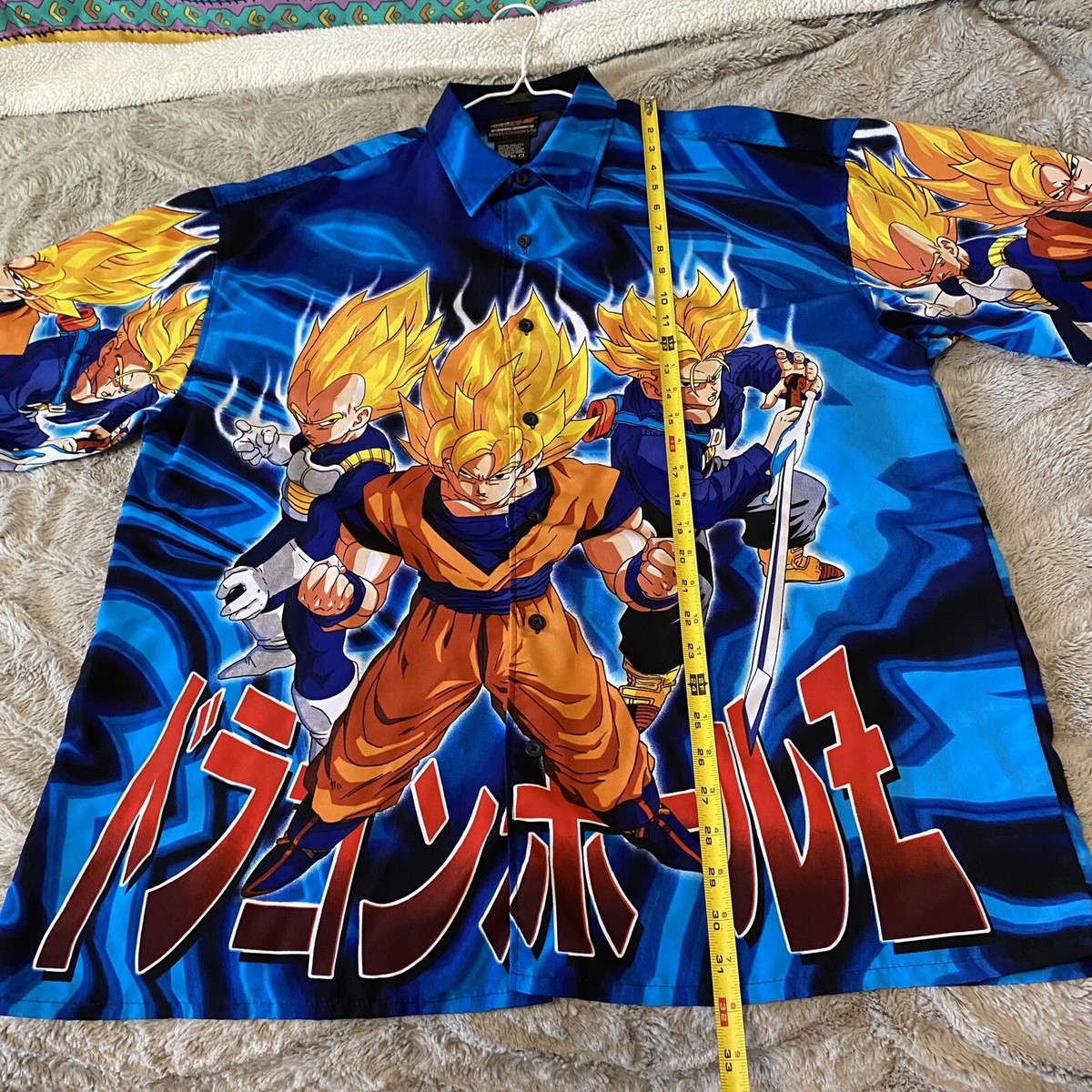 Dragon Ball Z Vintage 2002 XL Button up Goku Vegeta Jersey Shirt