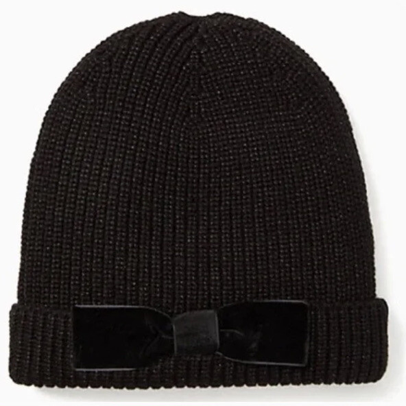 Kate Spade Metallic Bow Knit Beanie in Black 42905500?w=400 main image 3