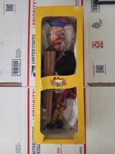 Original Vintage Pelham Clown Marionette Puppet Doll in Original Box Rare