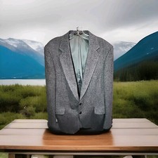 Adams Row Mens WOOL Grey Two Button Herringbone Sportcoat Jacket Size 42 R