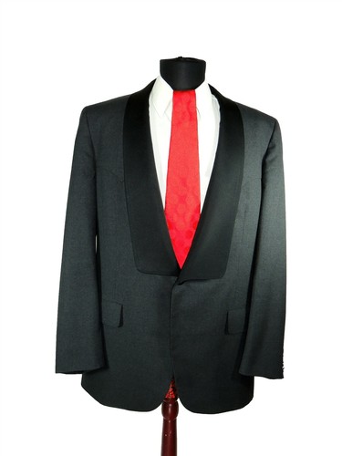 Oxxford Mens Black Tuxedo Suit Western Style Shoul