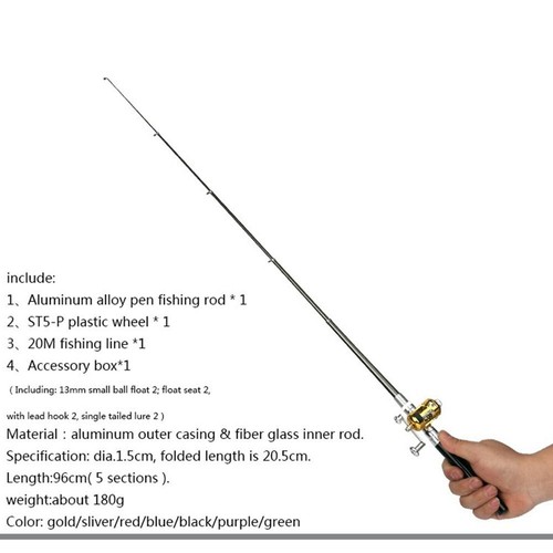 Mini Pen Fishing Rod Telescopic Baitcasting Rods New Combos Pesca - Picture 2 of 16