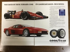 Misc 3948 Advertisement GoodYear Tire 1988 Ferrari Testarossa Jun/Jul 1988 2 pg