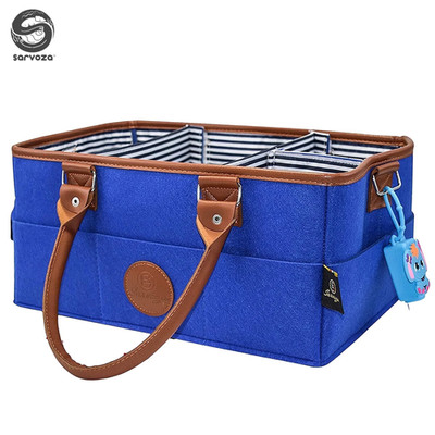 Diaper Caddy Organizer Bag Storage Tote for Baby Stuff Gifts for Moms Blue