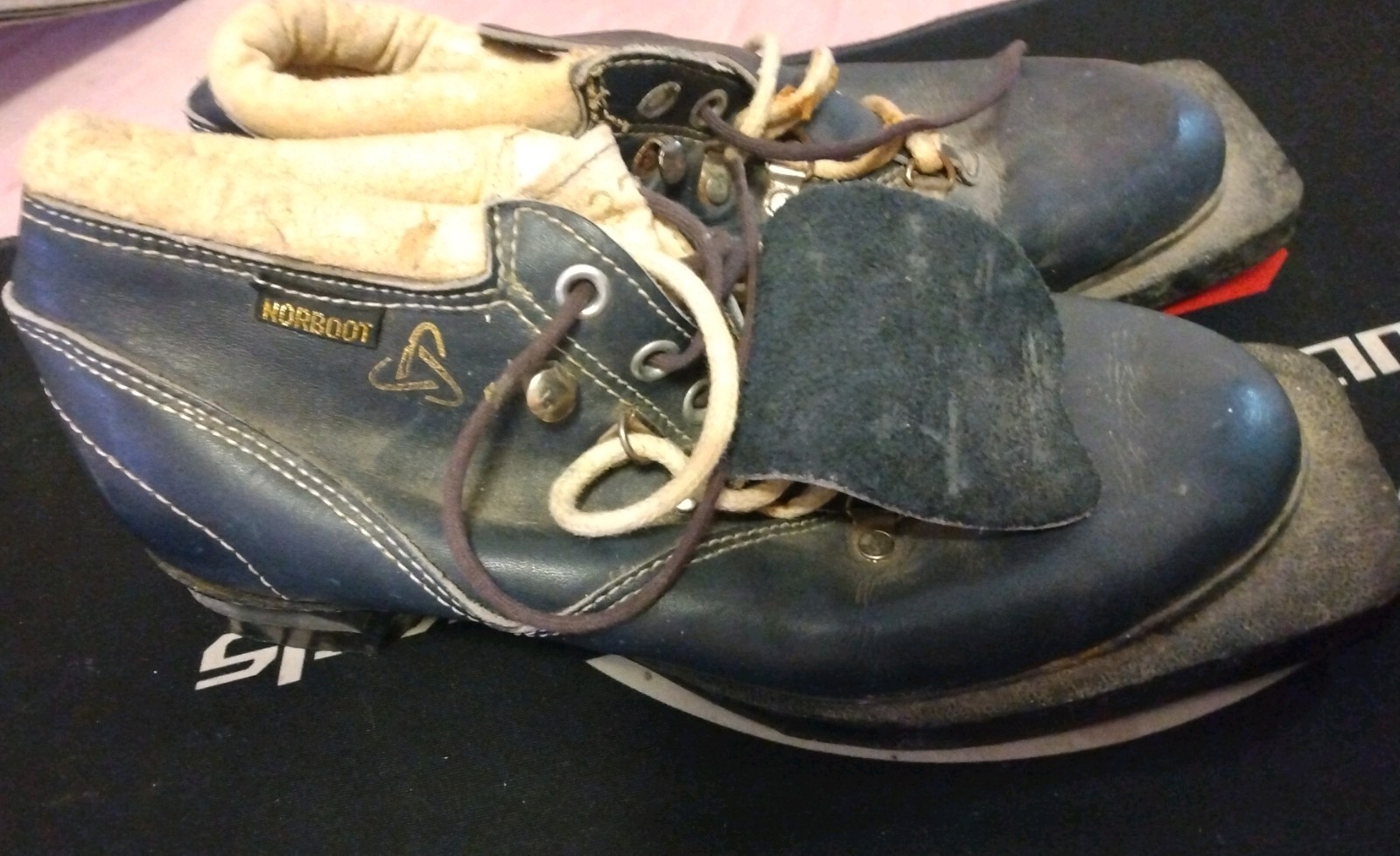 SALOMON Scarponi da sci di fondo Norboot Nordic Norm vintage 3 pin us uomo 10 pelle blu