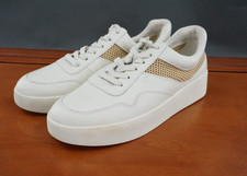Vince Warren Court Women's 11 White Leather Lace Up Comfort Platform Sneakers