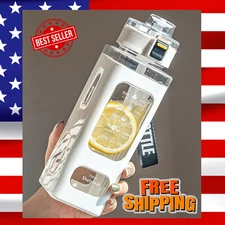 700ml/900ml White Sports Water Bottle – Portable Sippy Cup for Outdoor & Cycling