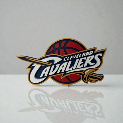 Cleveland Cavaliers 3D Printed NBA Sword Logo Desk Sign Retro Basketball Decor