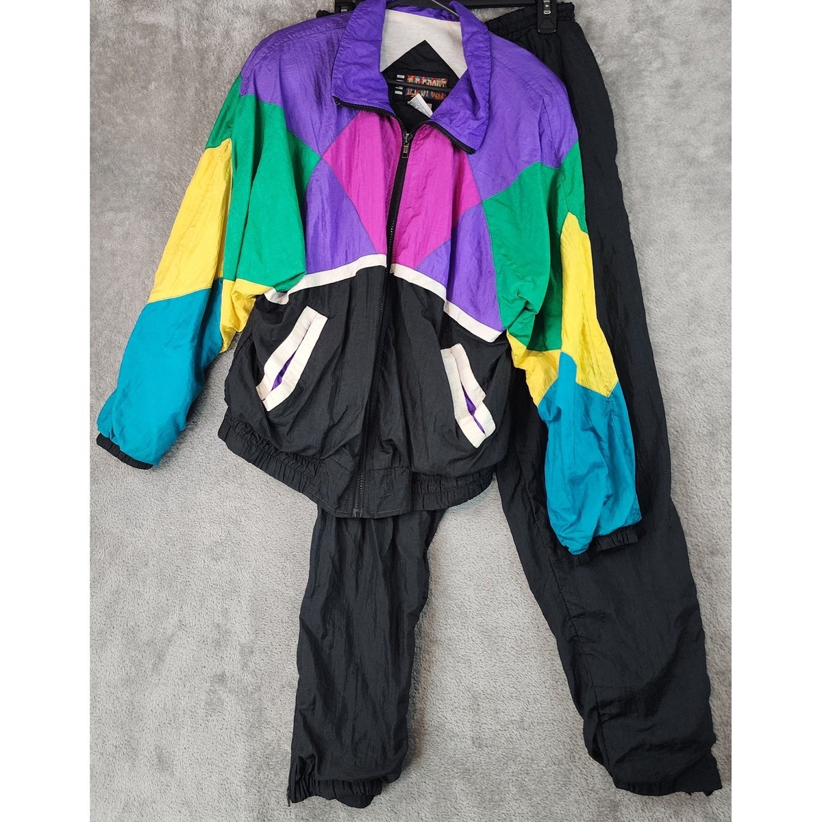 80～90年代Vintage- ウォーマースーツ上下セット:3L RE Sport Tracksuit Mens Small Colorblock Nylon 90s Vintage
