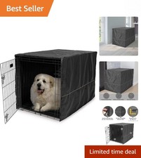 Black XL Crate Cover for 48-Inch Dog Crates - Secure  Breathable Design