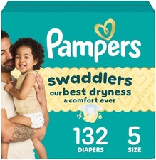 Pampers Swaddlers Size 5 Baby Diapers 132 Count 20  37 lbs Ultra Absorbent