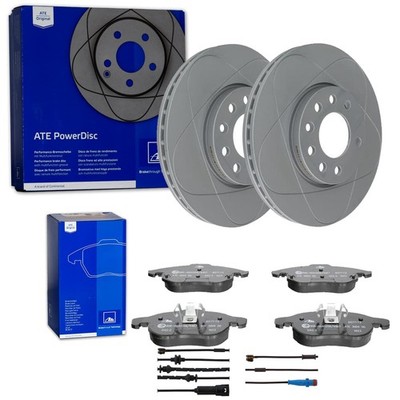 ATE PowerDisc BREMSSCHEIBEN + BELÄGE VORNE passend für OPEL VECTRA C + SAAB 9-3