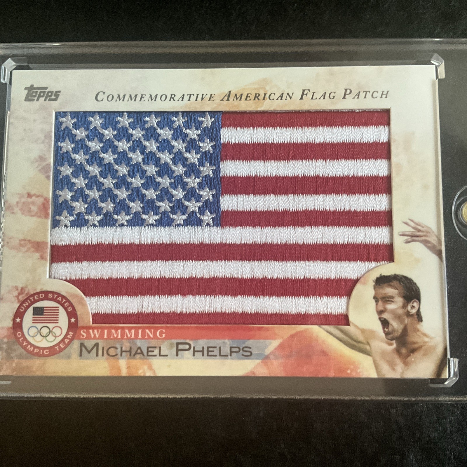 2012 Topps Olympic Michael Phelps American Flag  Patch