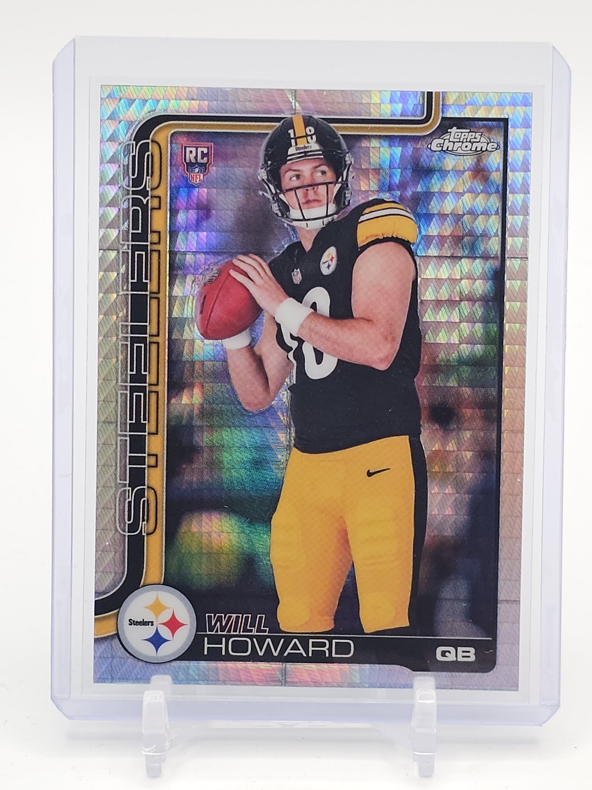 WILL HOWARD 2025 TOPPS CHROME PRISM REFRACTOR ROOKIE #321 STEELERS Q2098
