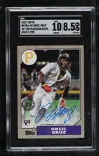 2022 Update 1987 Topps Baseball Gold 17/50 Oneil Cruz SGC 8.5 Auto 14sd