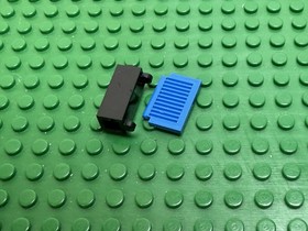 1990s LEGO Black Brick 1x1x2 Shutter Holder w/Blue Shutter 6079 6048 #3581 3582
