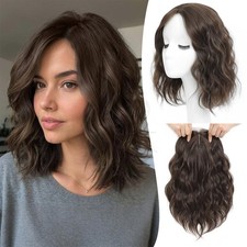 Soft Brown Short Wavy 11in Women Premium Hair Topper