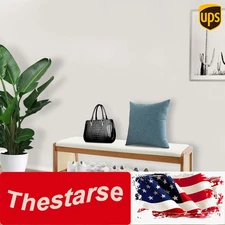 Modern Free Standing Entryway Shoe Storage Bench Wood Color + White 100*35*40cm