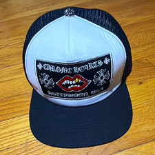Chrome Hearts Black/White Back Trucker Hat One Size Adjustable