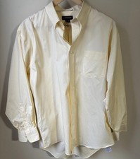 Lands  End Men's YELLOW Long Sleeve Button Down Dress Shirt Size 17 33 Oxford