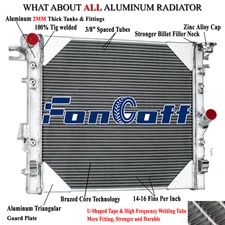 Aluminum 3Rows Radiator Fit 2007-2015 Jeep Wrangler JK 3.6L 3.8L GAS V6 Fongoff