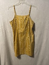 NWT Women’s Forever 21 Dress Size Medium Yellow Tribal Pattern Button Side