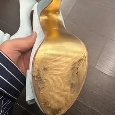 Sky Blue Ribbon Cubic Open Toe High Heels Wedding Shoes 225