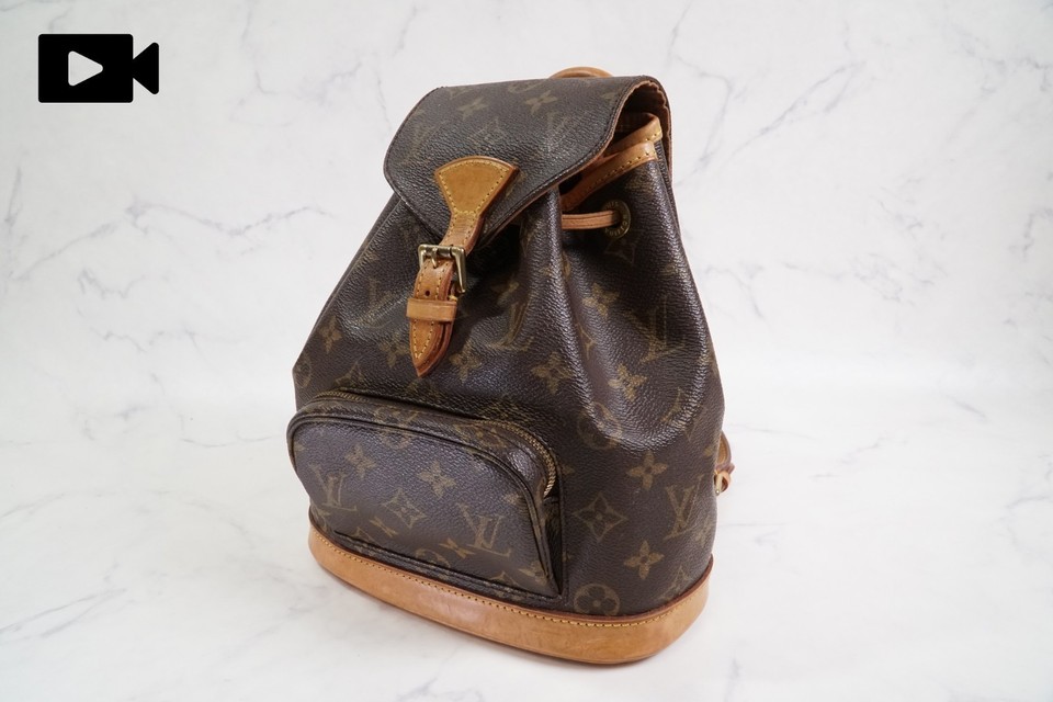 [Rank AB] Louis Vuitton Monogram Montsouris Mini Backpack M51137 Brown Canvas