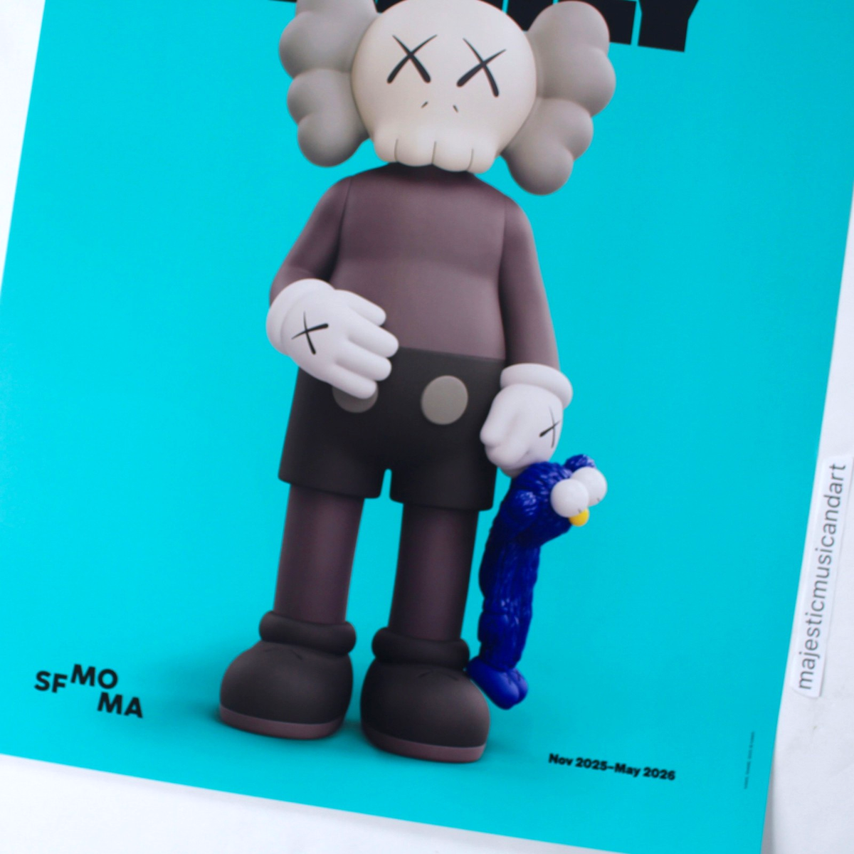 ORIGINAL 2025 KAWS EXHIBITION POSTER BLUE KAWS LISCENSED ART